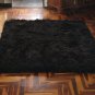 Black alpaca fur carpet, from the Andes of Peru, 80 x 60 cm