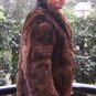 Brown Alpaca pelt jacket for men, fur outerwear