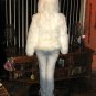 White babyalpaca pelt hooded Jacket, fur outerwear