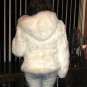White babyalpaca pelt hooded Jacket, fur outerwear