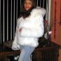 White babyalpaca pelt hooded Jacket, fur outerwear