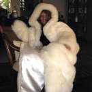 Maxi fur hooded long coat, fur outerwear