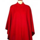 Red Poncho Cape, Babyalpaca wool fabric