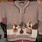 Folklorical motive Sweater for Kids neck, Alpaca Wool