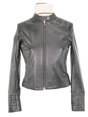Women’s Lambskin Leather Jacket with fancy sleeves