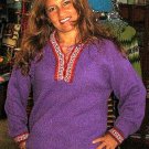 Lila folklorical sweater,pure Alpacawool,V-neck