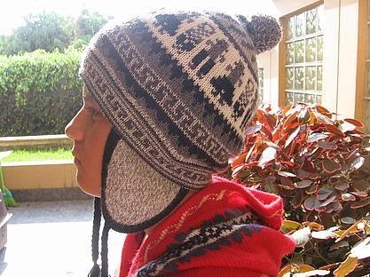 Ethnical peruvian Chullo Woolly Hat Alpaca wool