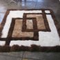 Peruvian Alpaca fur rug with geometric design, 80 x 60 cm