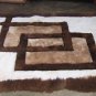 Peruvian Alpaca fur rug with geometric design, 80 x 60 cm