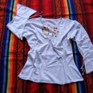 White shirt,longsleeve blouse, ecological Pyma Cotton