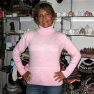 Pink turtleneck,Sweater made of pure Alpacawool