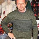 Green sweater, round neck made of pure Alpacawool