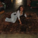 Brown Babyalpaca fur carpet with a size of 78x70, throw