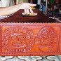News paper rack, Mahogany and carved leather