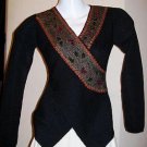 Black longsleeve Blouse, pure Alpaca wool