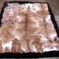 Soft baby alpaca fur carpet with a black boarder, 80 x 60 cm