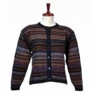 Colorful Cardigan knitted of pure Alpacawool
