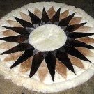 Round Alpaca fur rug ,carpet of 100 cm diameter