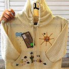 White hooded jacket 100% ekological Pima cotton