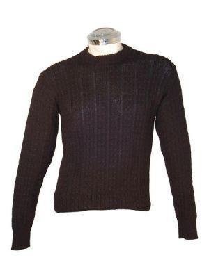 Black sweater, cable pattern, made of Alpaca wool