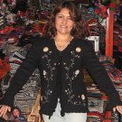 Embroidered black cardigan made of Alpaca wool