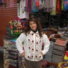 Cardigan with embroideries made of Alpaca wool