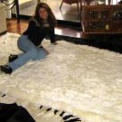 Original from Peru, white baby alpaca fur rug, 80 x 60 cm