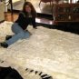 Original from Peru, white baby alpaca fur rug, 80 x 60 cm