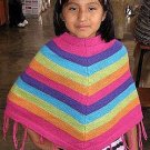 Colorful Poncho for girls,Cape made of alpaca wool