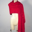 Embroidered red shawl,wrap made of pure Alpaca wool