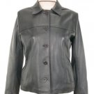 Women's classic Leather Jacket with button