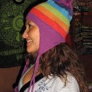 Peruvian rainbow Chullo made of pure Alpacawool,hat
