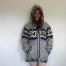 Gray hooded sweater, made of Alpaca wool