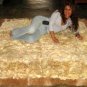 Light brown baby alpaca fur rug from the Andes of Peru, 80 x 60 cm
