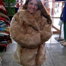 Brown midi jacket in babyalpaca fur, outerwear