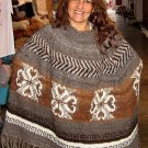 Embroidery Poncho,natural Alpaca wool, outerwear