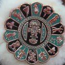 Wall plate from Peru, copper with turquoise stones