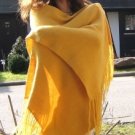 Yellow shawl, wrap made of alpaca wool