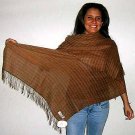 Brown shawl made of pure Babyalpaca wool & Silk