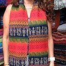 Rainbow colored peruvian scarf,shawl made of alpacawool