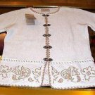 Embroidered longsleeve blouse knitted of Alpaca wool
