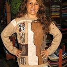 Sweater,round neck, hand-embroidery made of pure Alpacawool