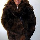 Brown midi fur jacket,Babyalpaca pelt,outerwear