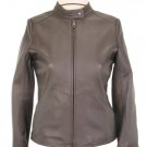 Women’s dark brown casual Lambskin leather Jacket,outerwear