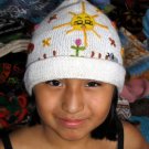Woolen hat with embroidery, cap made of alpaca wool