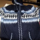 Blue hooded jacket made of pure cosy Alpacawool