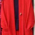 Red long Cardigan, Jacket made of alpaca wool