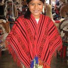 Red Poncho from Peru,outerwear made of Alpacawool