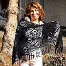 Black crocheted wrap, made of Alpacawool, shawl