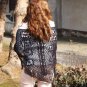 Black crocheted wrap, made of Alpacawool, shawl